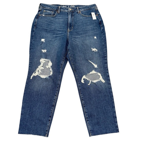 Old Navy 16P OG Straight higher high rise distressed ripped jeans NWT plus size - Picture 1 of 10
